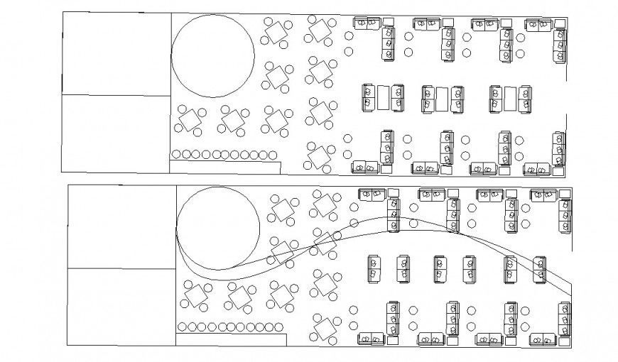 Floor plan distribution layout drawing details of corporate office floor dwg file