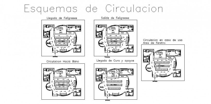 Floor plan distribution layout plan details of chapel cad drawing details dwg file