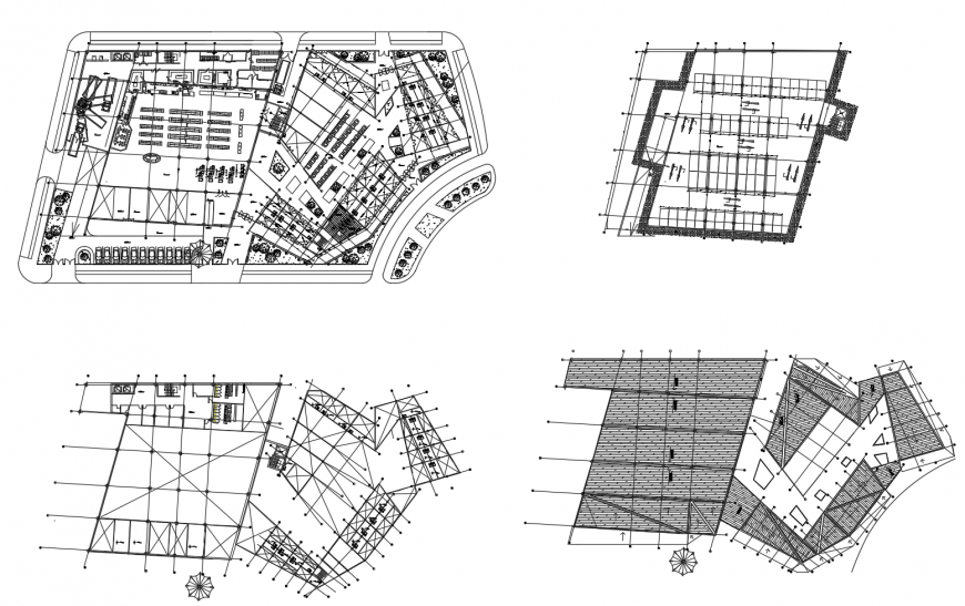 Floor plan distribution layout plan details of shopping mall dwg file