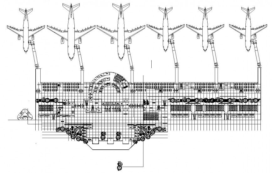 Floor plan drawing of airport drawing in dwg file.