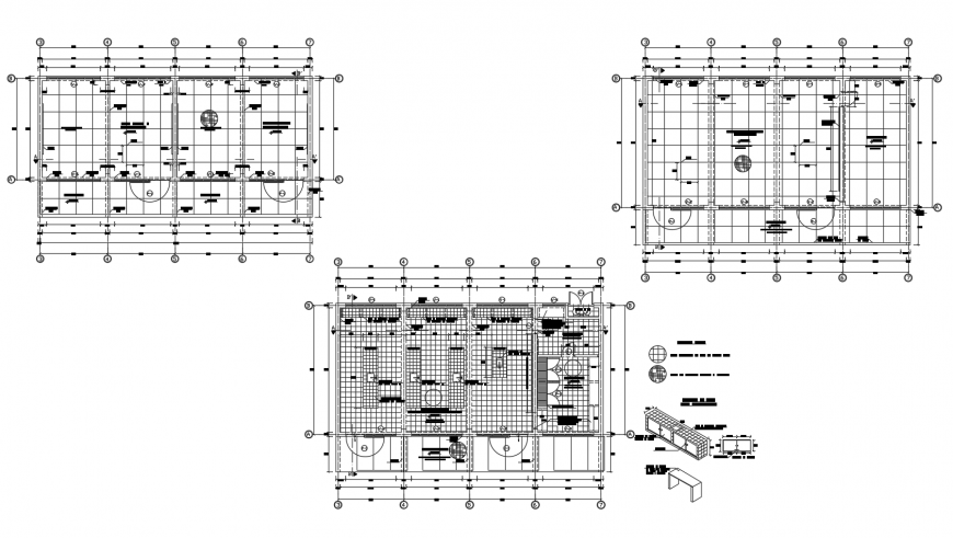 Floor plan layout details of christian school building dwg file