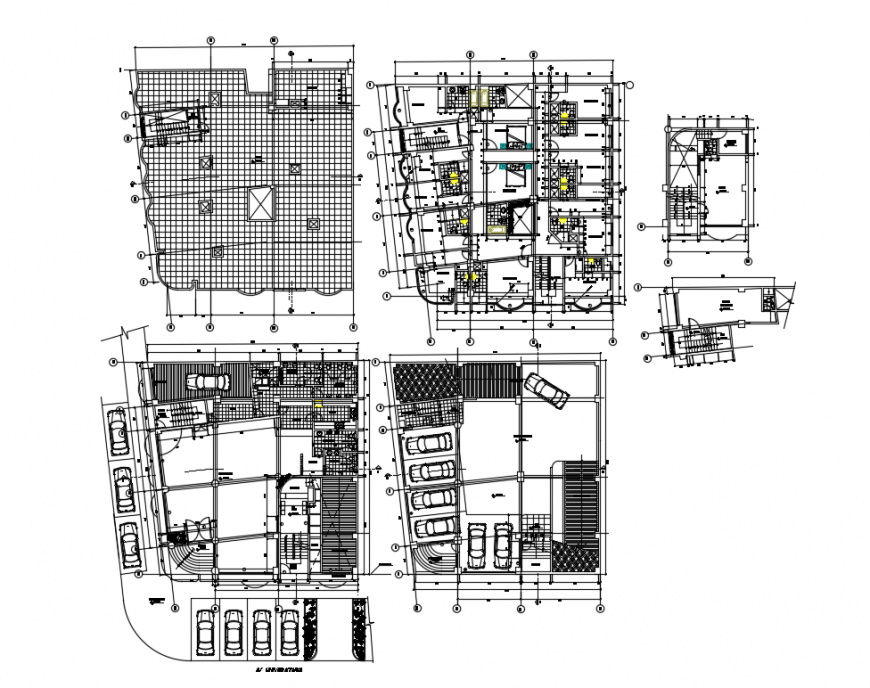 Floor plan layout details of multi-level luxuries hotel cad drawing details dwg file