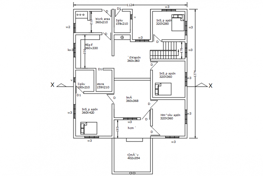 Floor plan of a house drawing file
