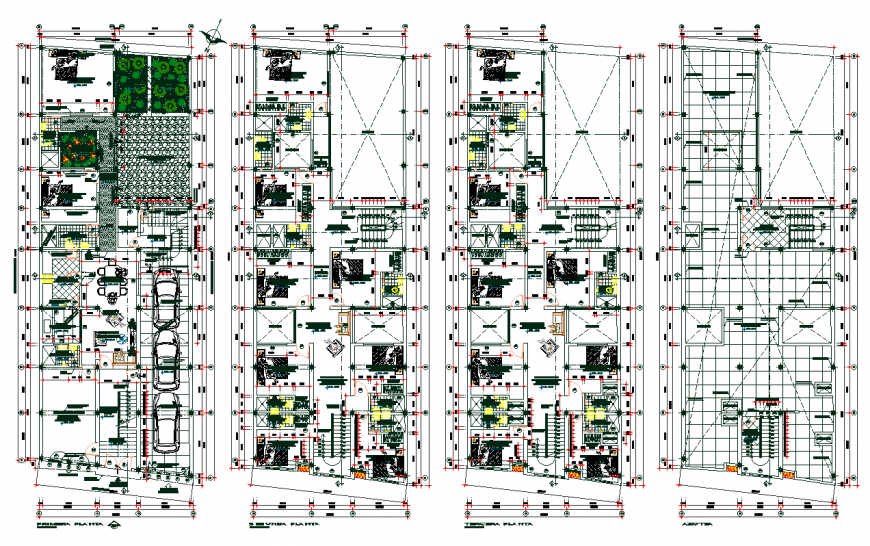 Floor plan of apartment design with architectural detail dwg file