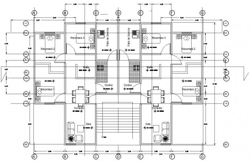 floor plan of Apartment drawing in dwg file.