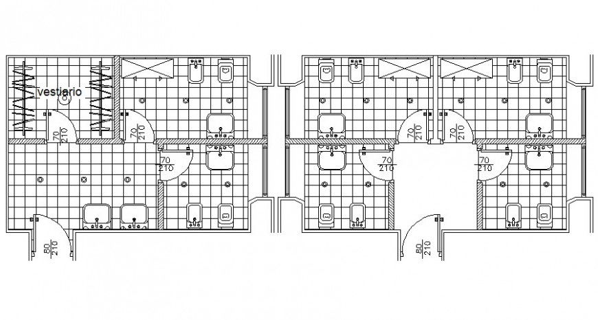 Floor plan of bathroom in AutoCAD file