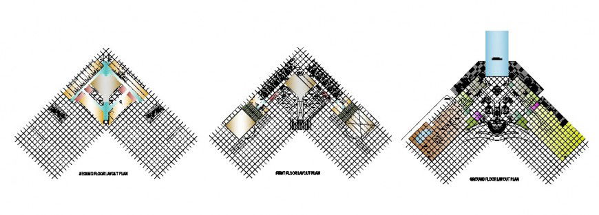 Floor plan of building drawing in autocad format