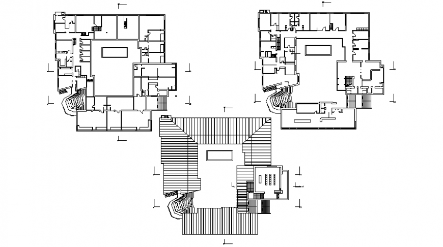 Floor plan of building drawings 2d view autocad software file