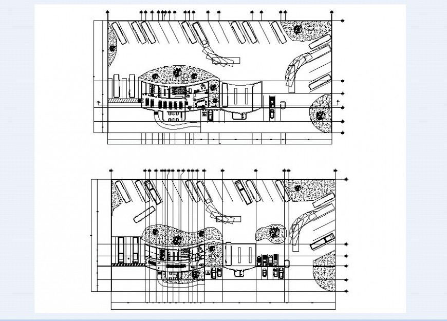 Floor plan of bus terminal in auto cad file