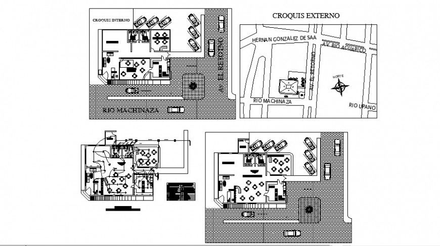 Floor plan of cafe area in auto cad file