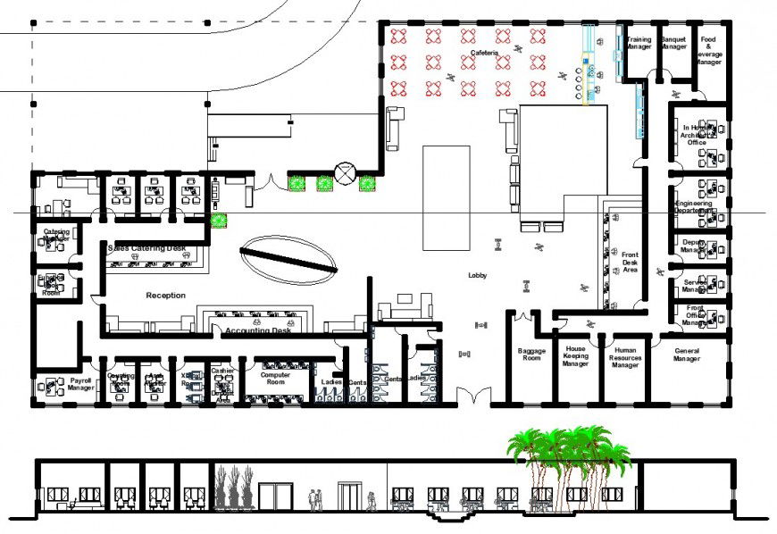 floor plan of corporate building in dwg file.