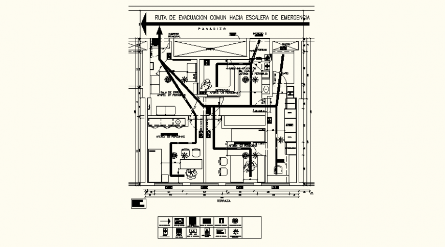 Floor plan of hospital area with detail of architecture dwg file