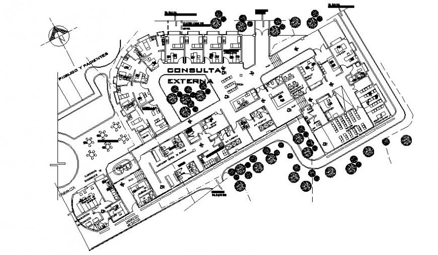 Hospital Building Floor Plan 2D Drawing AutoCAD File Download