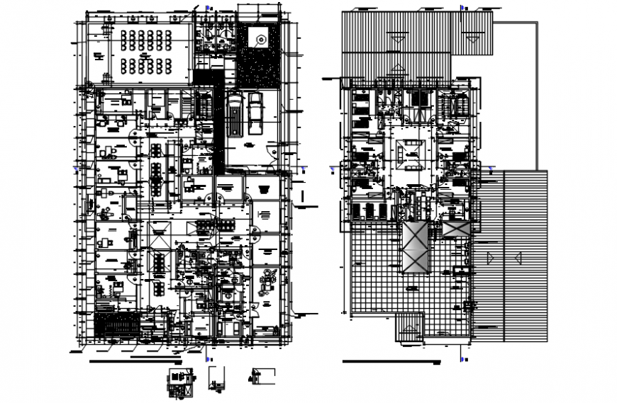 Floor plan of hospital design in auto cad