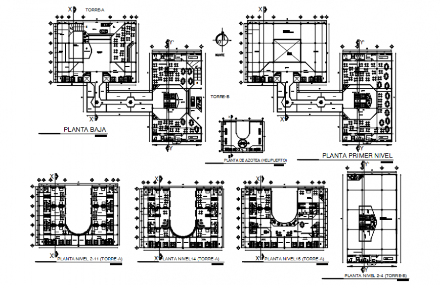 Floor plan of hotel in auto cad file