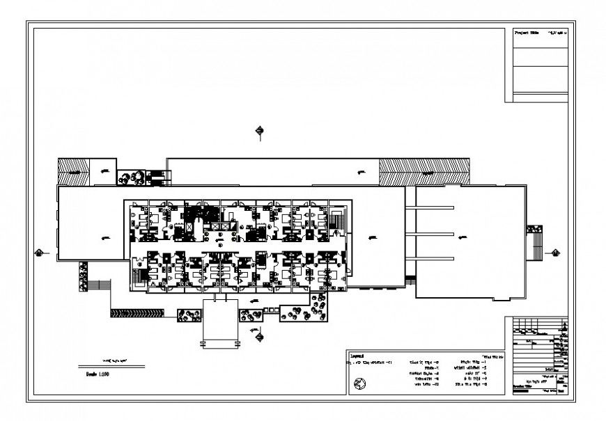 Floor plan of hotel design in auto cad