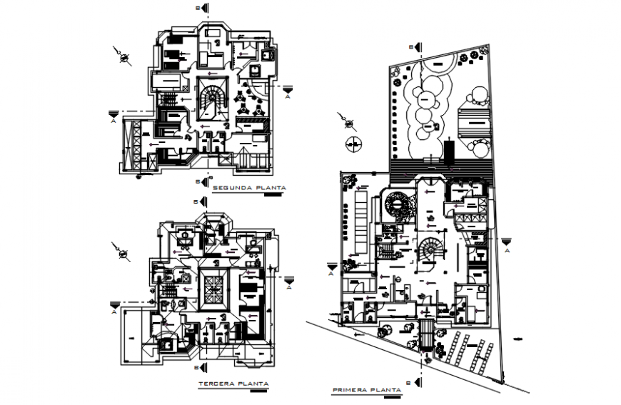 Floor plan of hotel in auto cad