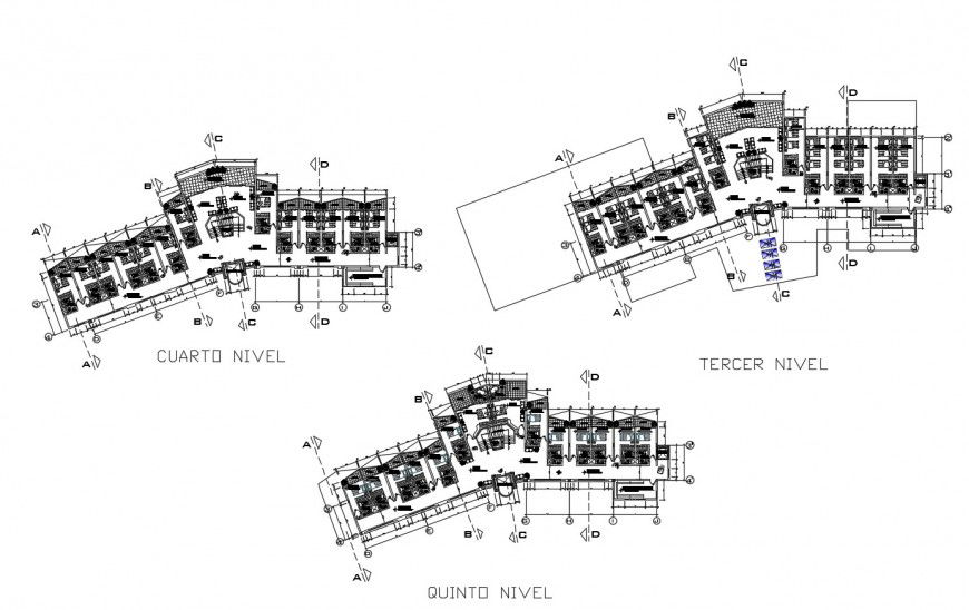 Floor plan of hotel in auto cad files