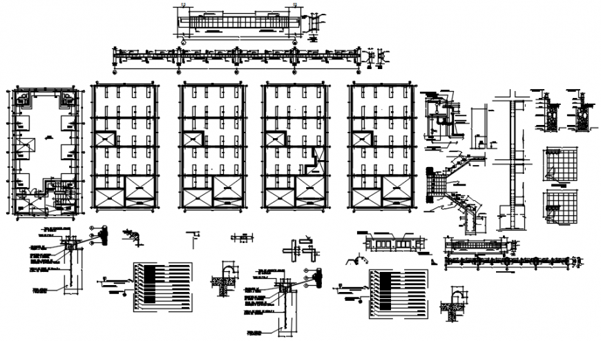 Floor plan of house foundation with detail in AutoCAD file
