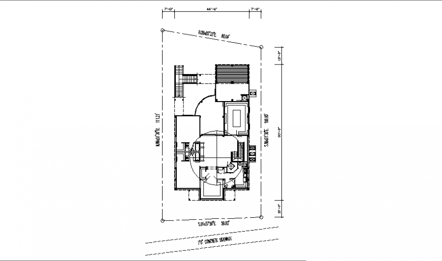 Floor plan of house in auto cad software