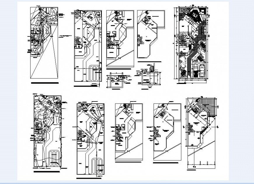 Floor plan of house with water line in auto cad file