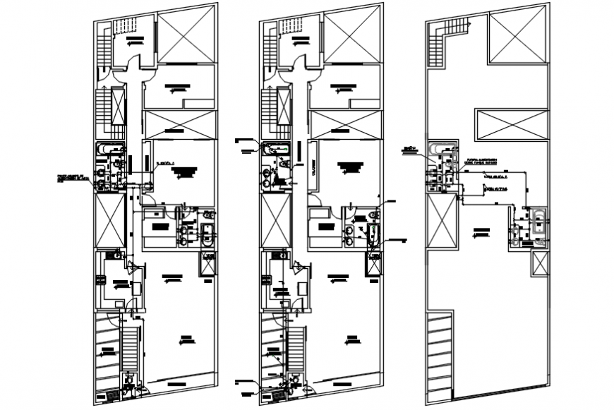 Floor plan of housing area with door and window position in AutoCAD