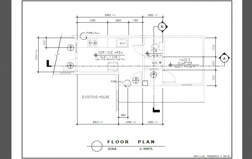 Floor plan of kitchen area 2d view CAD block autocad file