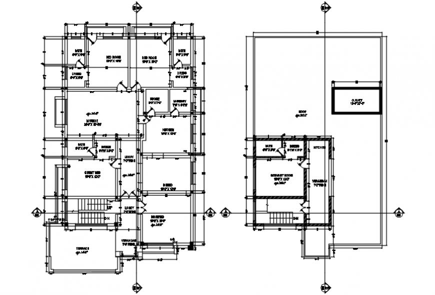 Floor plan of residential block cad file