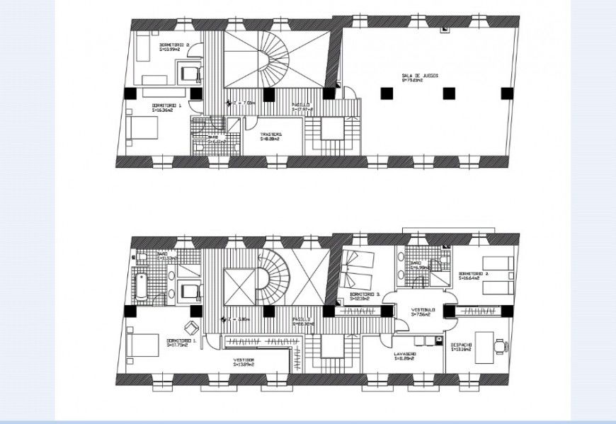 Floor plan of residential building in AutoCAD file