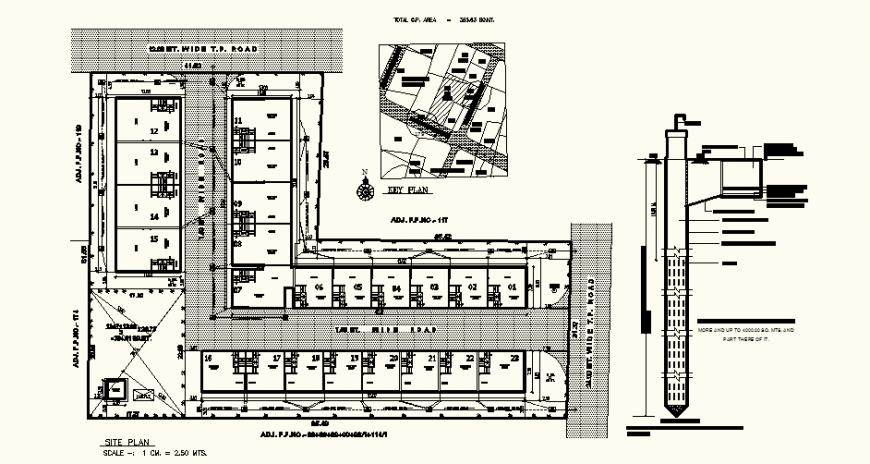 Floor plan of restaurant design with architectural detail dwg file