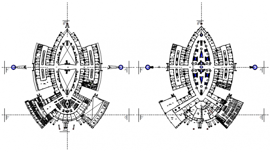 Floor plan of shopping Centre in auto cad