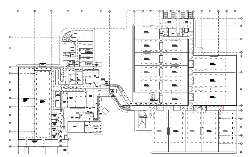 Floor plan with architectural design of house dwg file