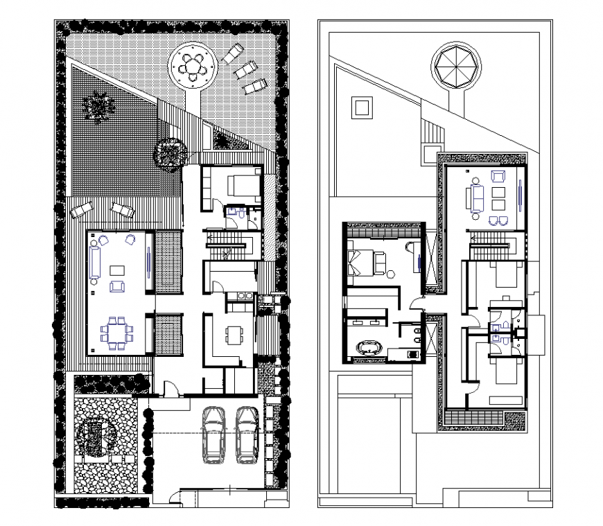 Floor plan with architectural detail dwg file
