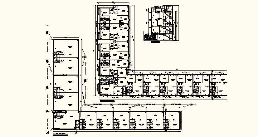 Floor plan with detail of restaurant and elevation dwg file