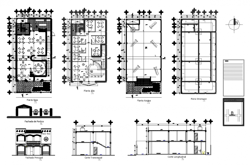 floor plan with elevation of house design dwg file