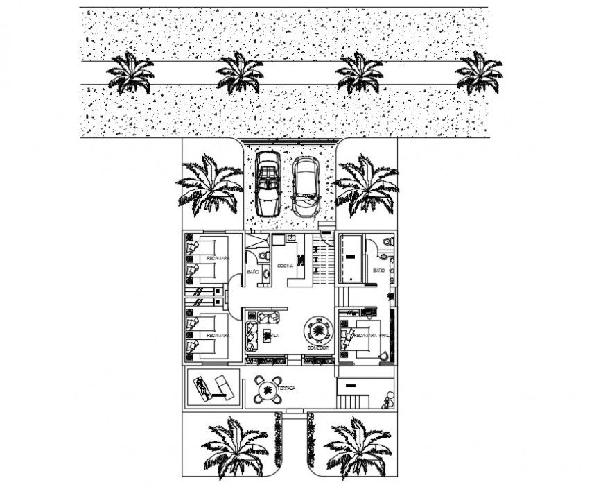Floor planning details of house 2d view CAD drawings dwg file