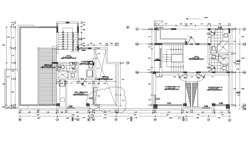 Floor plans of house in auto cads