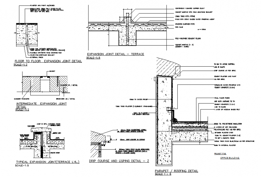 Floor to floor expansion joint detail dwg file