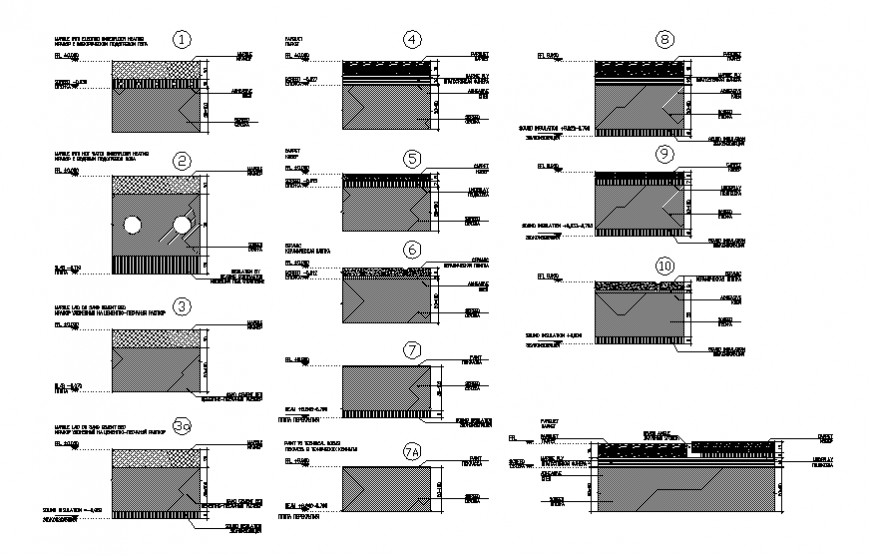 Floor types detail dwg file
