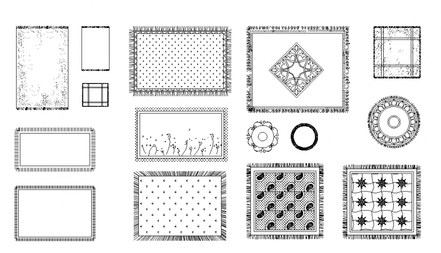 Flooring Carpet Lay-out Design in DWG file