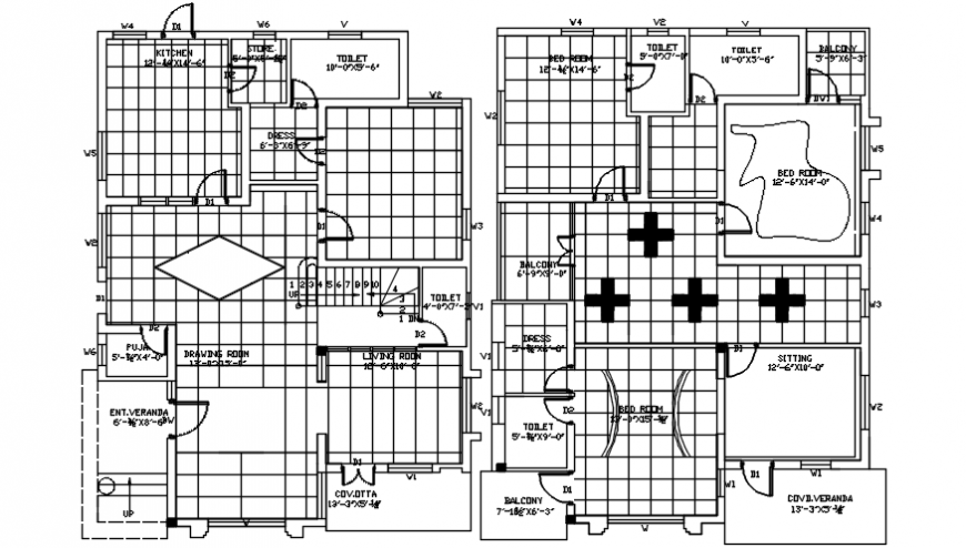 Flooring concept and architecture plan view