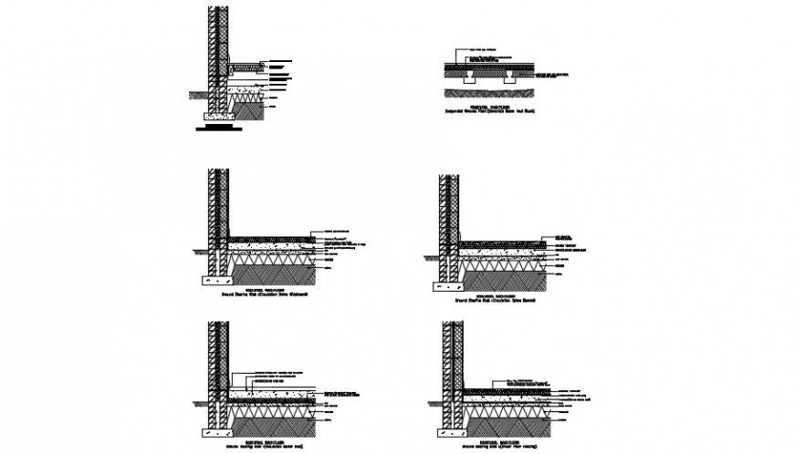 Flooring construction sectional detail dwg file