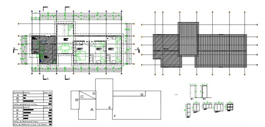 Flooring layout plan with furniture detail plan dwg file