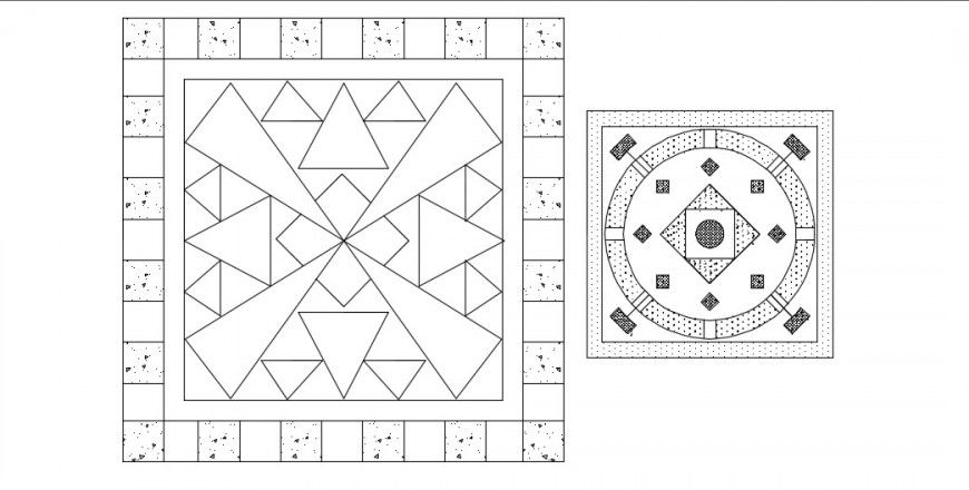 Flooring top view design 2d detail dwg file