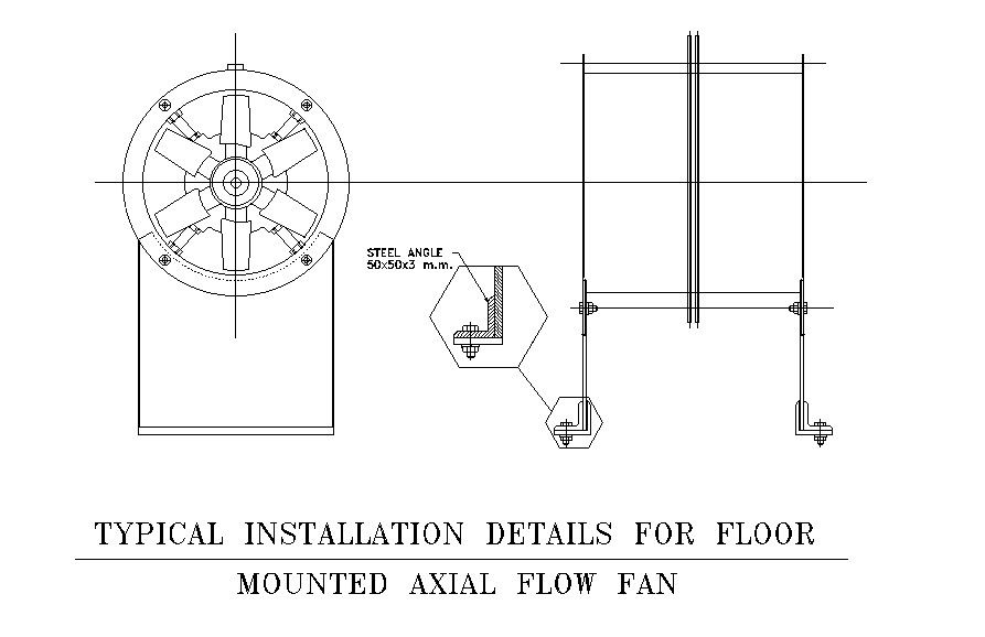 floor mounted axial flow fan installation
