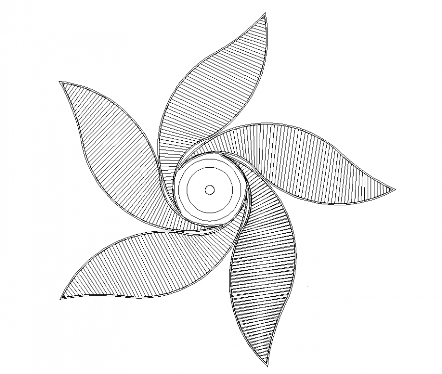 Floral ceiling light drawing in dwg file.