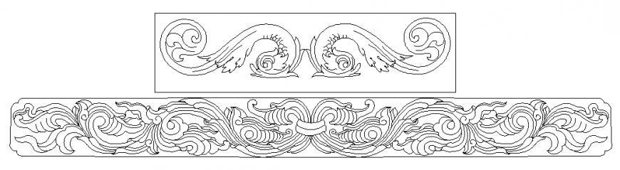 Floral pattern tile block design cad drawing details dwg file