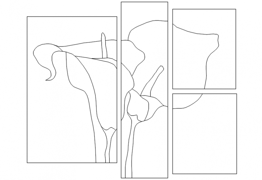 Flower picture frame design in AutoCAD