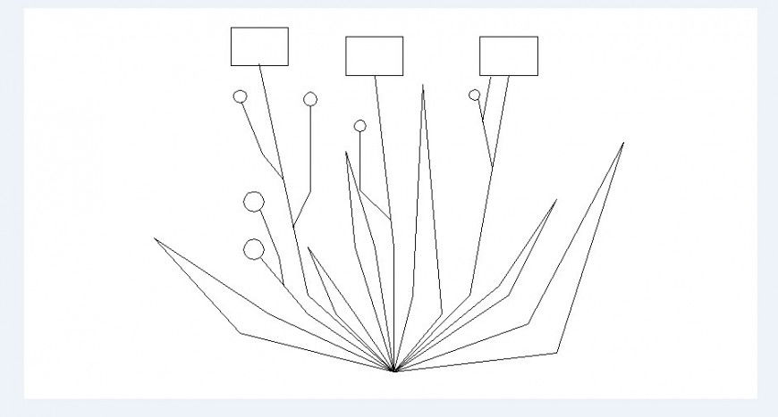 Flower plant elevation block cad drawing details dwg file