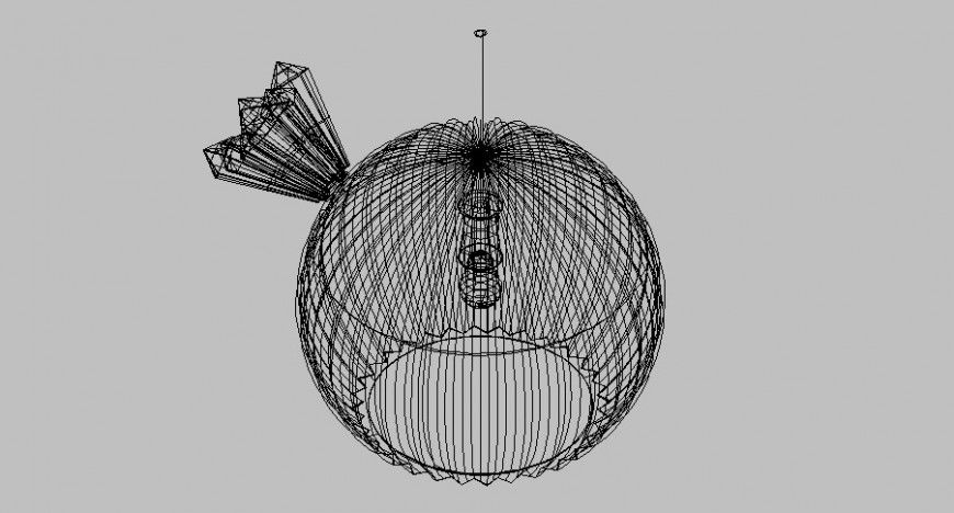 Flower plant of cactus ball 3d view in auto cad file